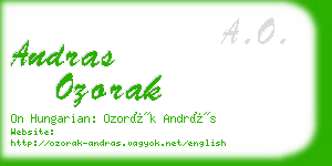 andras ozorak business card